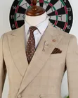 Men's Luxury ROMASTER Double-Breasted Plaid Suit - 1