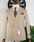 Men's Luxury ROMASTER Double-Breasted Plaid Suit - 2