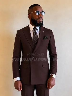 Executive Men's Peak Lapel Cross-Button Suit Collection
