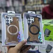 Samsung Galaxy S26 Ultra Phone Case - Walnut Wood Grain & Metal - 1