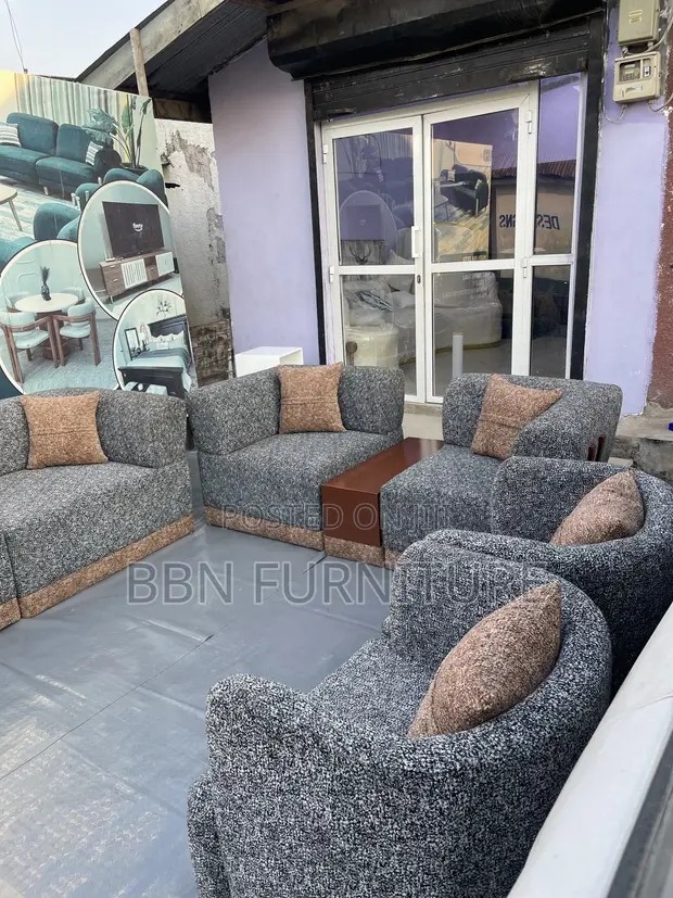 Brand New Sofa Set 3,2,1,1 Fiber & Spring - 1