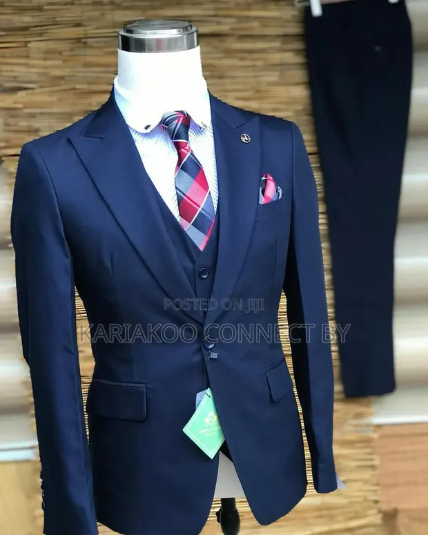 Bagozza Milano Premium Navy Blue Slim-Fit 3-Piece Suit - 1