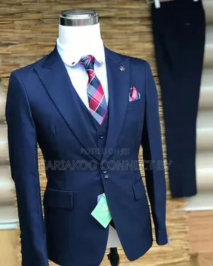 Suti ya Bagozza Milano Premium Navy Blue Slim-Fit 3-Piece