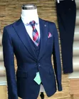 Bagozza Milano Premium Navy Blue Slim-Fit 3-Piece Suit - 1