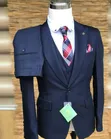 Bagozza Milano Premium Navy Blue Slim-Fit 3-Piece Suit - 2
