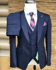 Bagozza Milano Premium Navy Blue Slim-Fit 3-Piece Suit - 4