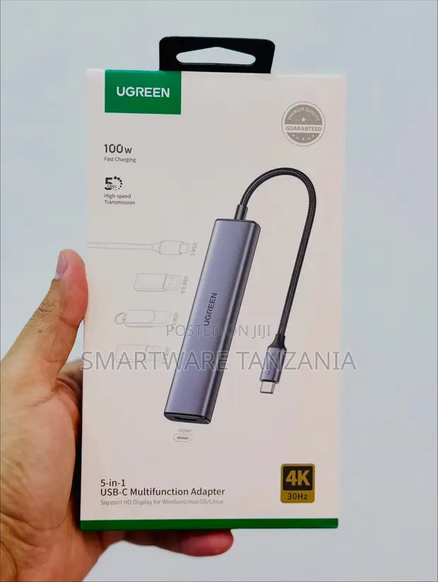UGREEN 5-in-1 USB-C Hub with HDMI, USB 3.0, 100W PD - 1