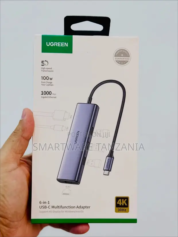 UGREEN 6-in-1 USB-C Adapter (100W PD, Gigabit Ethernet) - 1