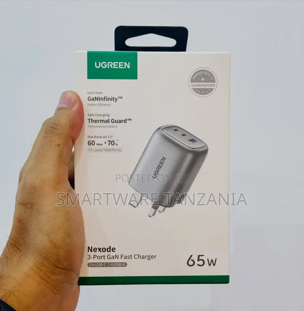 UGREEN Nexode 65W 3-Port GaN Fast Charger (2xUSB-C, 1xUSB-A) - 1