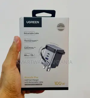 UGREEN Nexode Pro 100W GaN Fast Charger with Retractable Cable