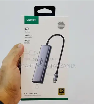 UGREEN 6-in-1 USB-C Hub with Gigabit Ethernet, 100W PD