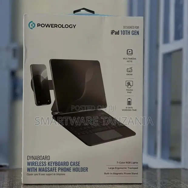 Powerology Dynaboard Wireless Keyboard Case for iPad 10th Gen with Touchpad - 1