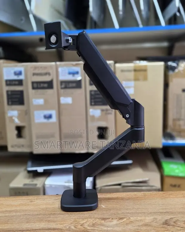 Single Monitor Desk Mount Gas Spring Arm (Up to 32") - 1