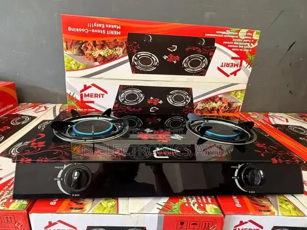 Merit Glass Top Gas Cooker - 2 Burners - 1