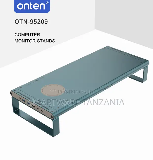 Onten OTN-95209 Monitor Stand with USB Ports & Wireless Charger - 1