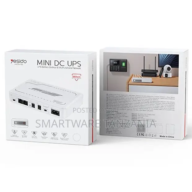 Yesido Mini DC UPS Battery Backup for Network Devices (12V, 2A) - 1