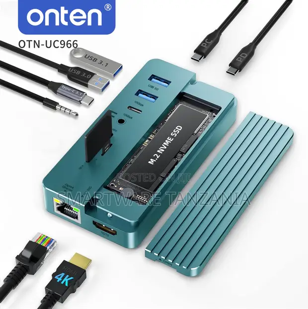 Onten OTN-UC966 USB 3.1 Type-C Hub na Slot ya M.2 NVMe SSD - 1