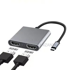 USB-C to Dual HDMI Adapter 4K@60Hz, USB 3.0, Aluminum