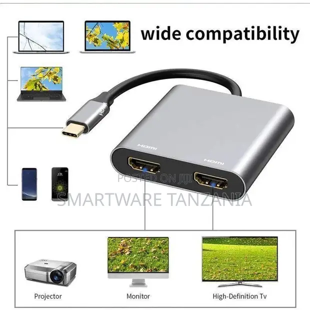 4-in-1 USB-C Hub: HDMI 4K Pacha, USB 3.0 Adapter kwa MacBook - 1