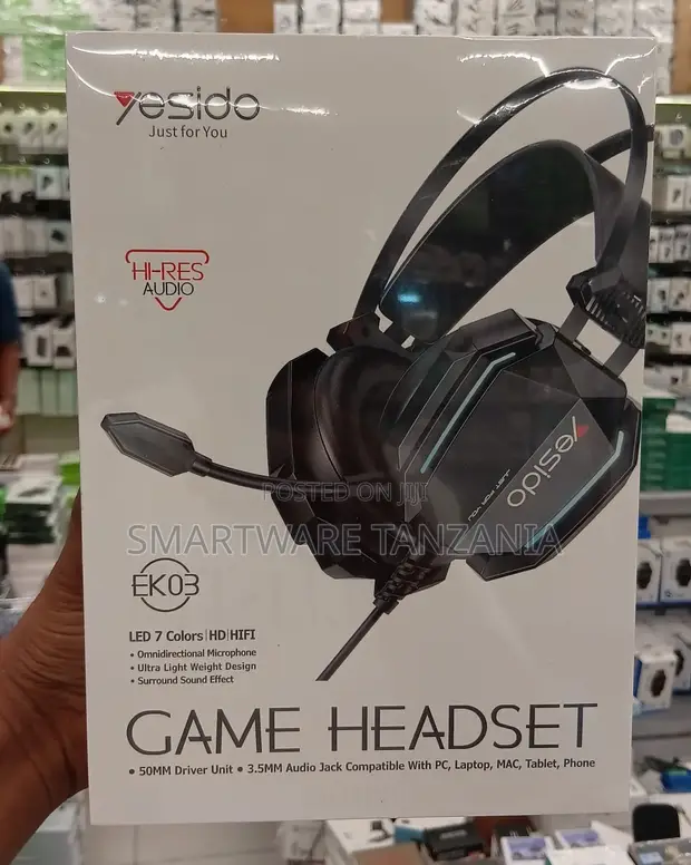Yesido EK03 Gaming Headset yenye 50mm Driver, 3.5mm Jack, LED Lights - 1