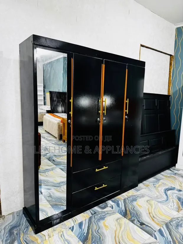 Wood-Mode Black Four-Door Cabinet - 1
