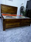 Mninga Wood Bed - Brown - 1