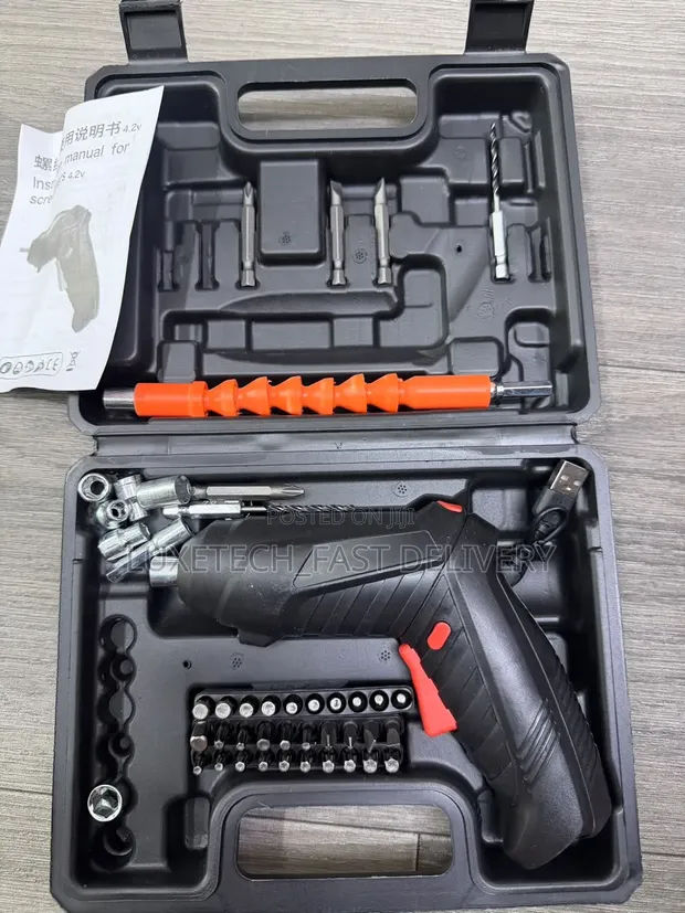 Betri ya Umeme ya Kuchajiwa ya Cordless Screwdriver Set USB Repair Tool Kit - 1