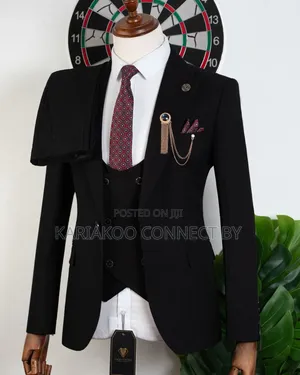 Carlos Cardini Classic Black 3-Piece Groom Suit