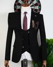 Carlos Cardini Classic Black 3-Piece Groom Suit - 3