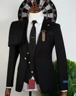 Executive Black Slim Fit 3-Piece Suit with Gold Button - 4