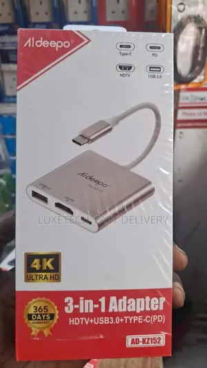 Aldeepo 3-in-1 USB-C Hub Adapter - HDMI, USB 3.0, PD Charging