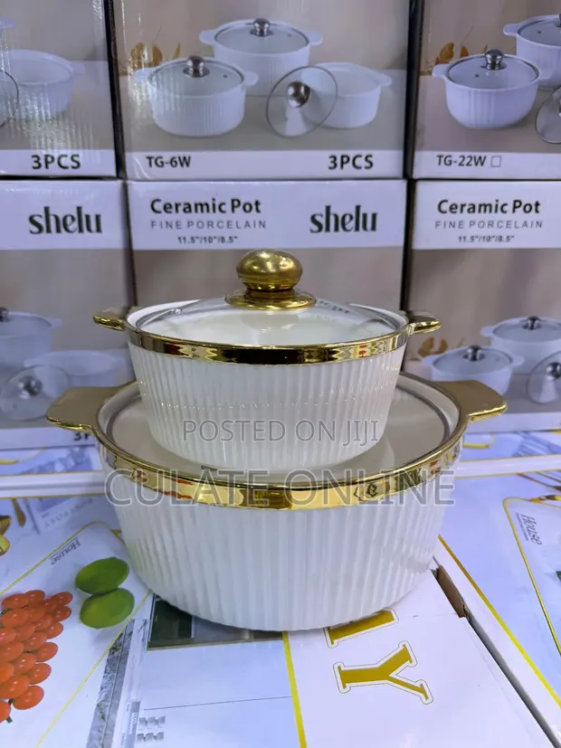 2pcs Gold Ceramic Serving Bowls - 1