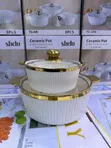 2pcs Gold Ceramic Serving Bowls - 1
