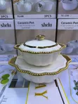 2pcs Gold Ceramic Serving Bowls - 2