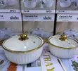 2pcs Gold Ceramic Serving Bowls - 5