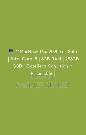 Apple MacBook Pro 2020 13-inch i5 8GB RAM 256GB SSD