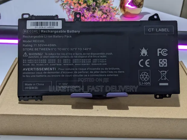 HP RE03XL Rechargeable Laptop Battery 11.55V 45Wh for ProBook - 1