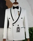Carlos Cardini Off-White & Black Velvet Tuxedo Suit - 4