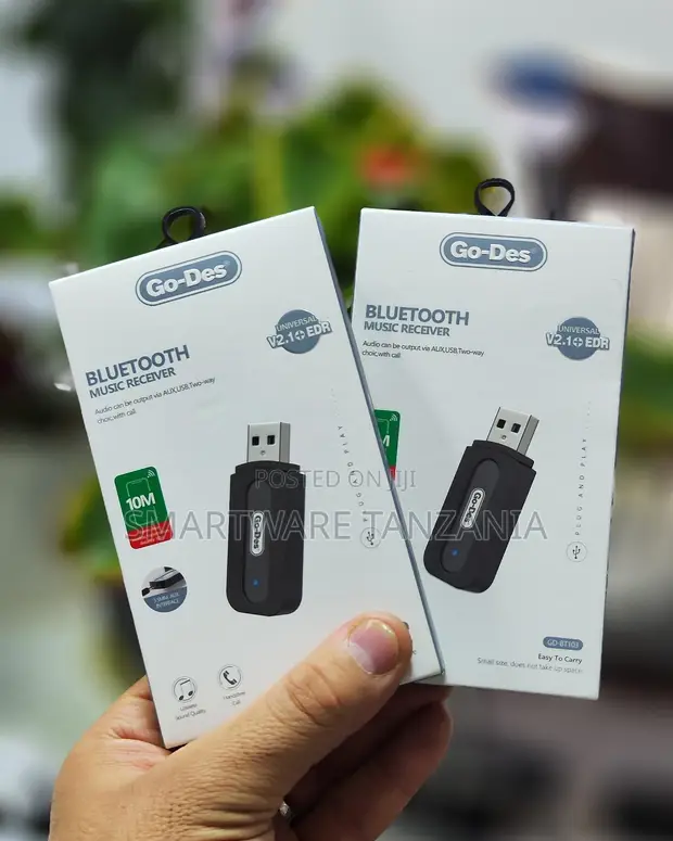 Go-Des Bluetooth Music Receiver V2.1+EDR, 10M Range, USB Output, AUX - 1