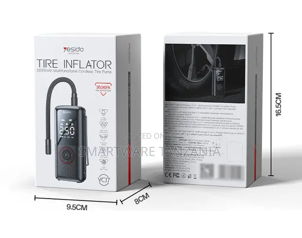 Yesido VC17 Cordless Tire Inflator 5000mAh - 1
