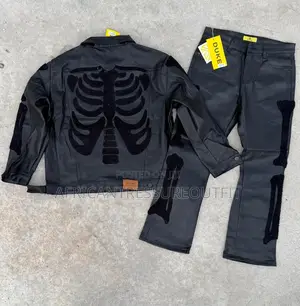 Gothic Skeleton Sequin Denim Set