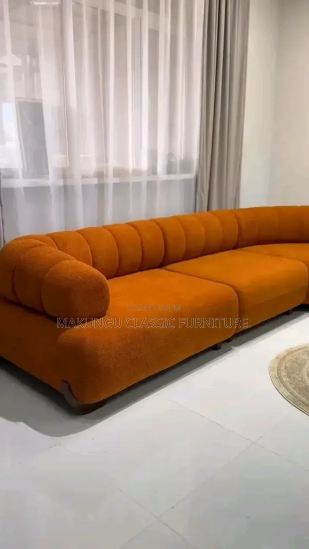 Brand New 3-Seater Orange Sofa - 1