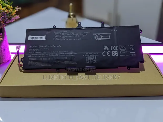HP BL06XL Laptop Battery 42Wh 11.1V for EliteBook Folio 1040 G0/G1/G2 - 1