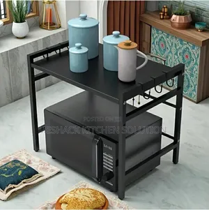 2-Tier Wooden Side Table for Microwave