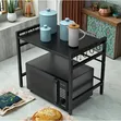 2-Tier Wooden Side Table for Microwave - 1