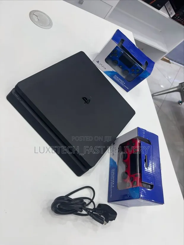 PS4 Slim Console with 2 Controllers + Games - 1