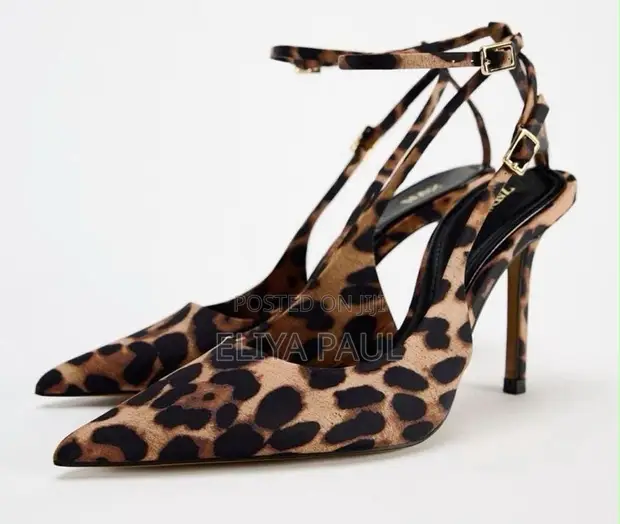 Zara Leopard Print Stiletto Heels - 1