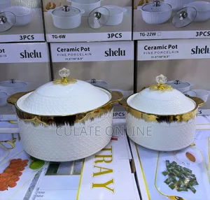2pcs Gold Ceramic Serving Pots (3kg)