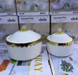 2pcs Gold Ceramic Serving Pots (3kg) - 1