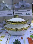 2pcs Gold Ceramic Serving Pots (3kg) - 4
